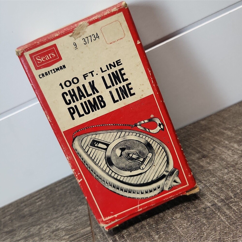 VTG Sears Craftsman 100' Chalk Line Plumb #37734 IN BOX